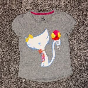 GAP Gray T-Shirt with Colorful Cat Design